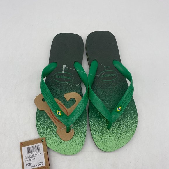 Havaianas Brazil Fresh Green Flip Flops Size 9/10 Women's / 8 Men's - Picture 1 of 10